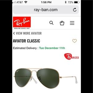 Ray bans Polarized aviator g-15 Large (62 14)